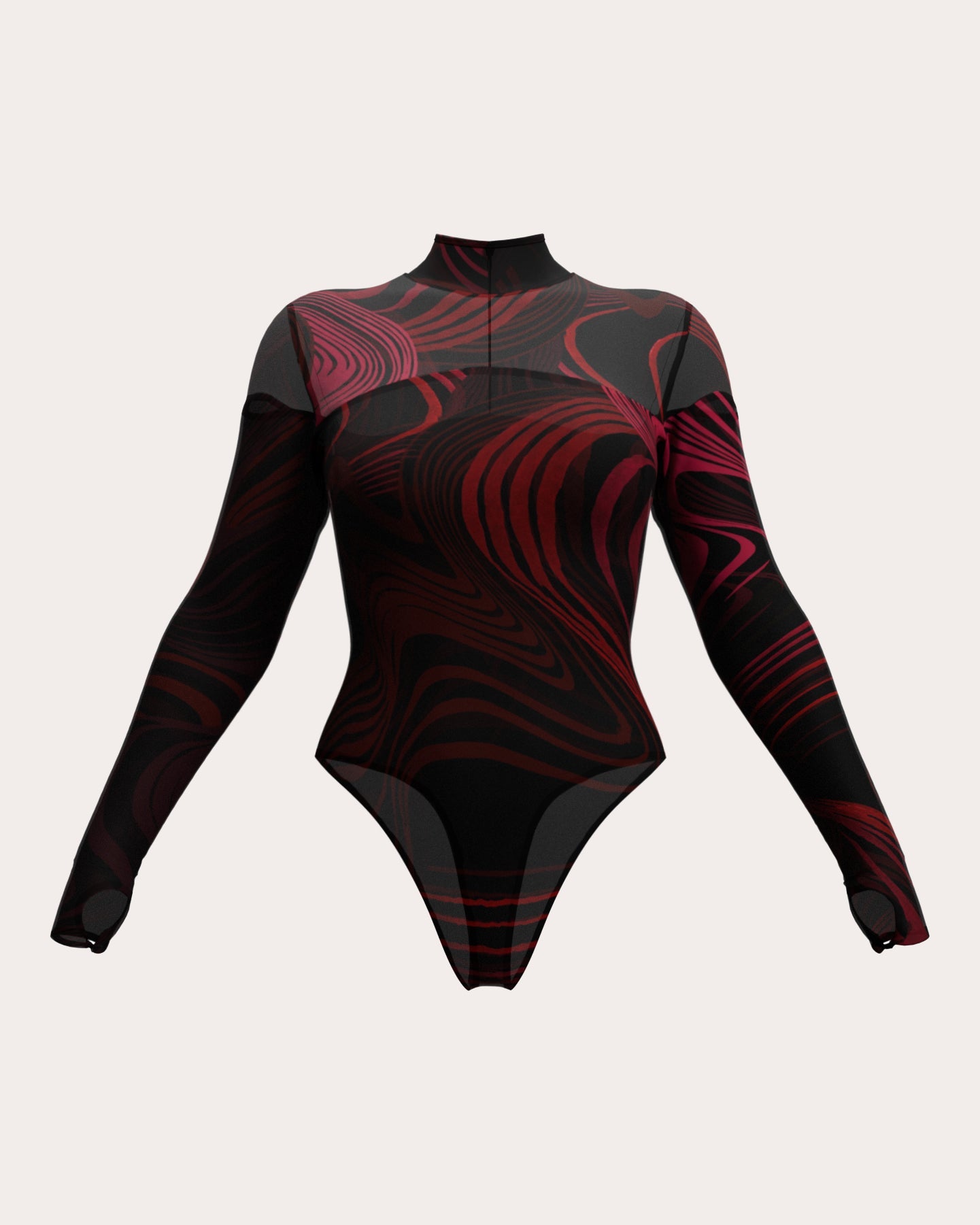 Loma Corda Mesh Mock Neck Bodysuit