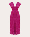Sina Ruched Chiffon Open-Front Tunic