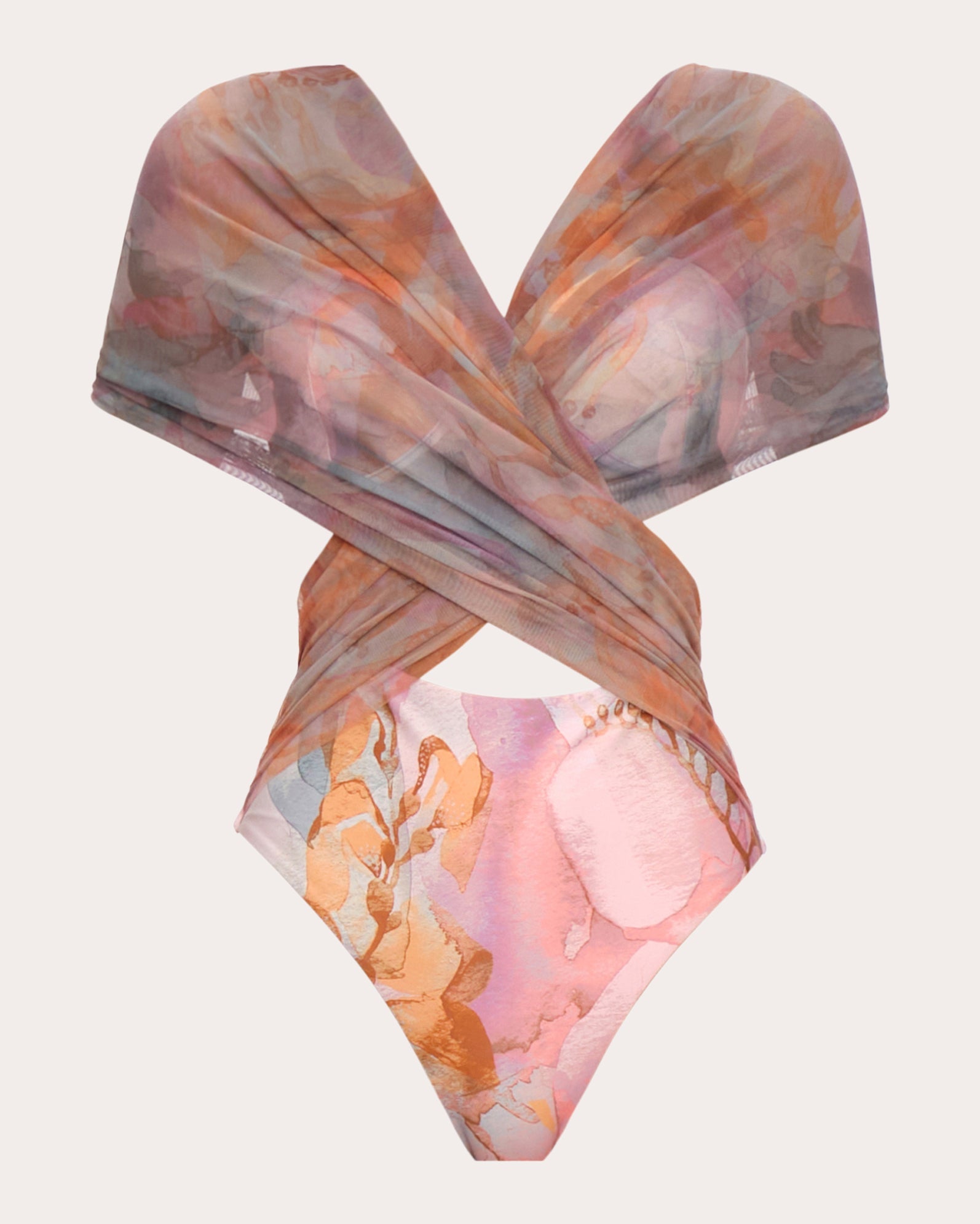 Ando Convertible Printed Mesh Swimsuit