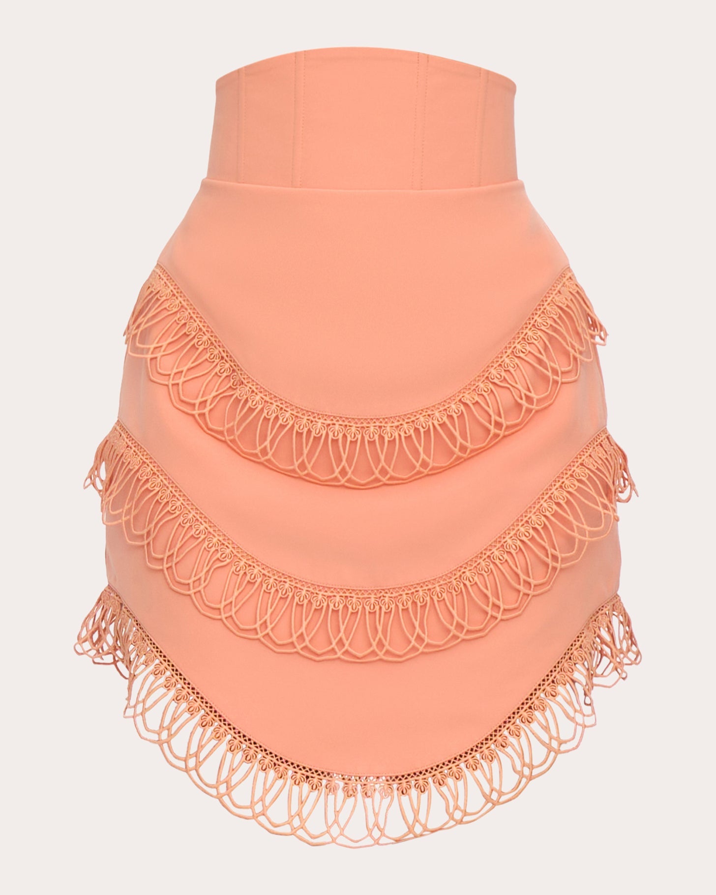 Rizo Lace-Trimmed Corset Mini Skirt