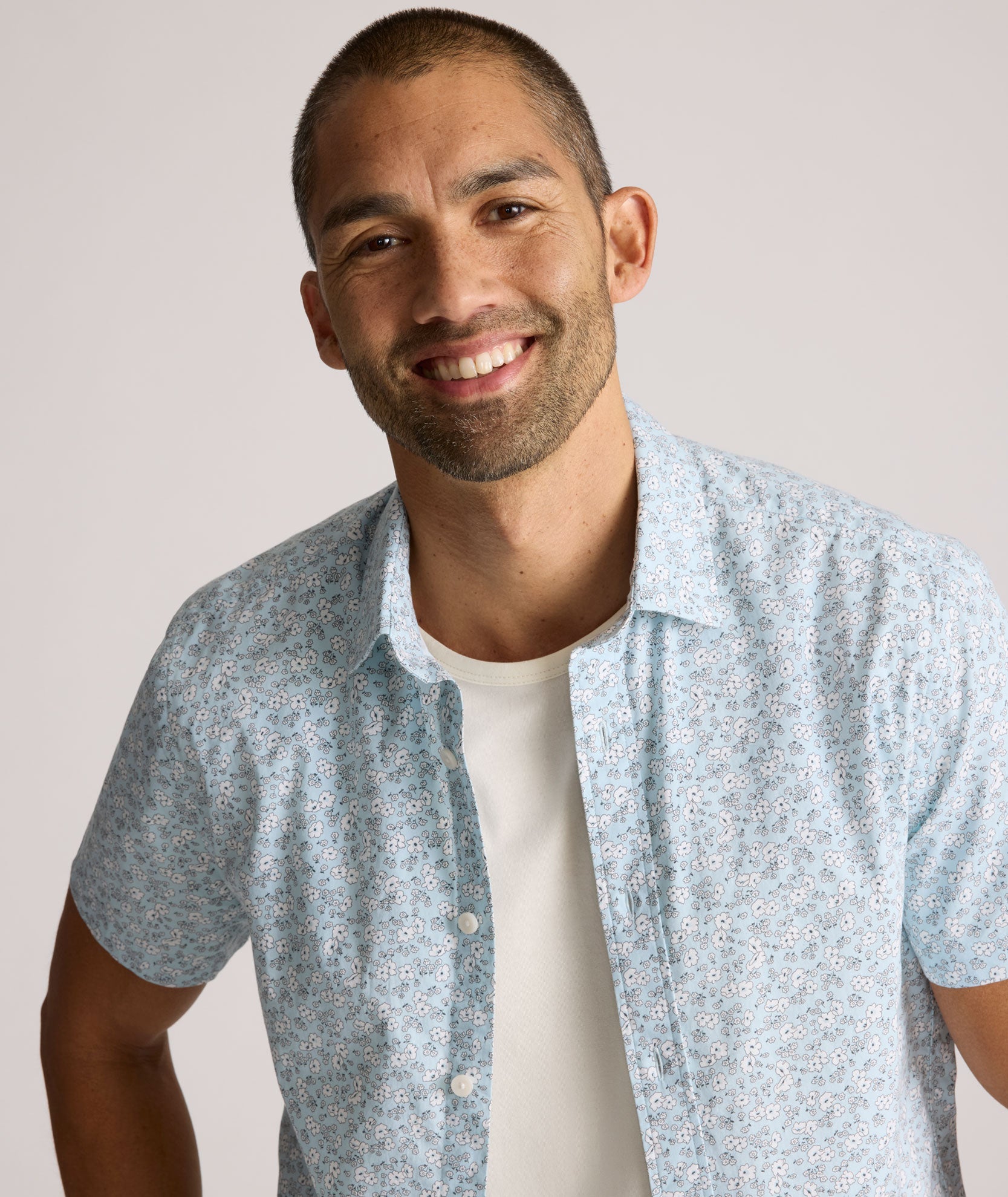 Stretch Cotton Short-Sleeve Ashford Shirt