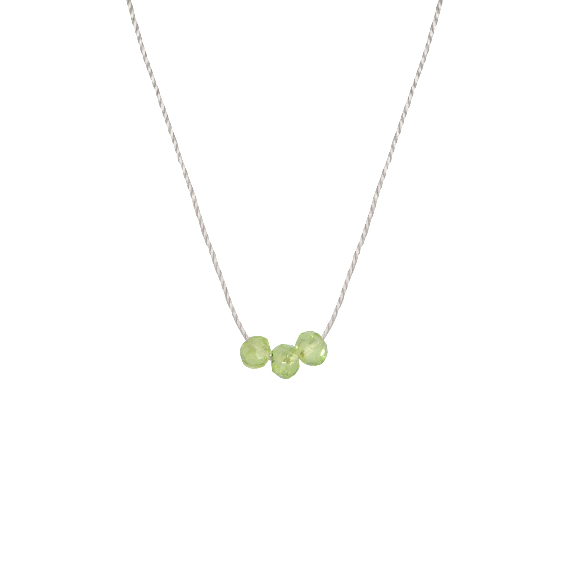 August Birthstone Make A Wish Necklace with Faceted Peridot
