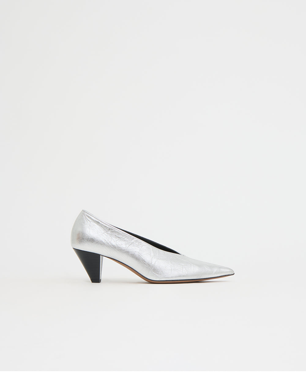 Kiki Heel - Crinkled Silver