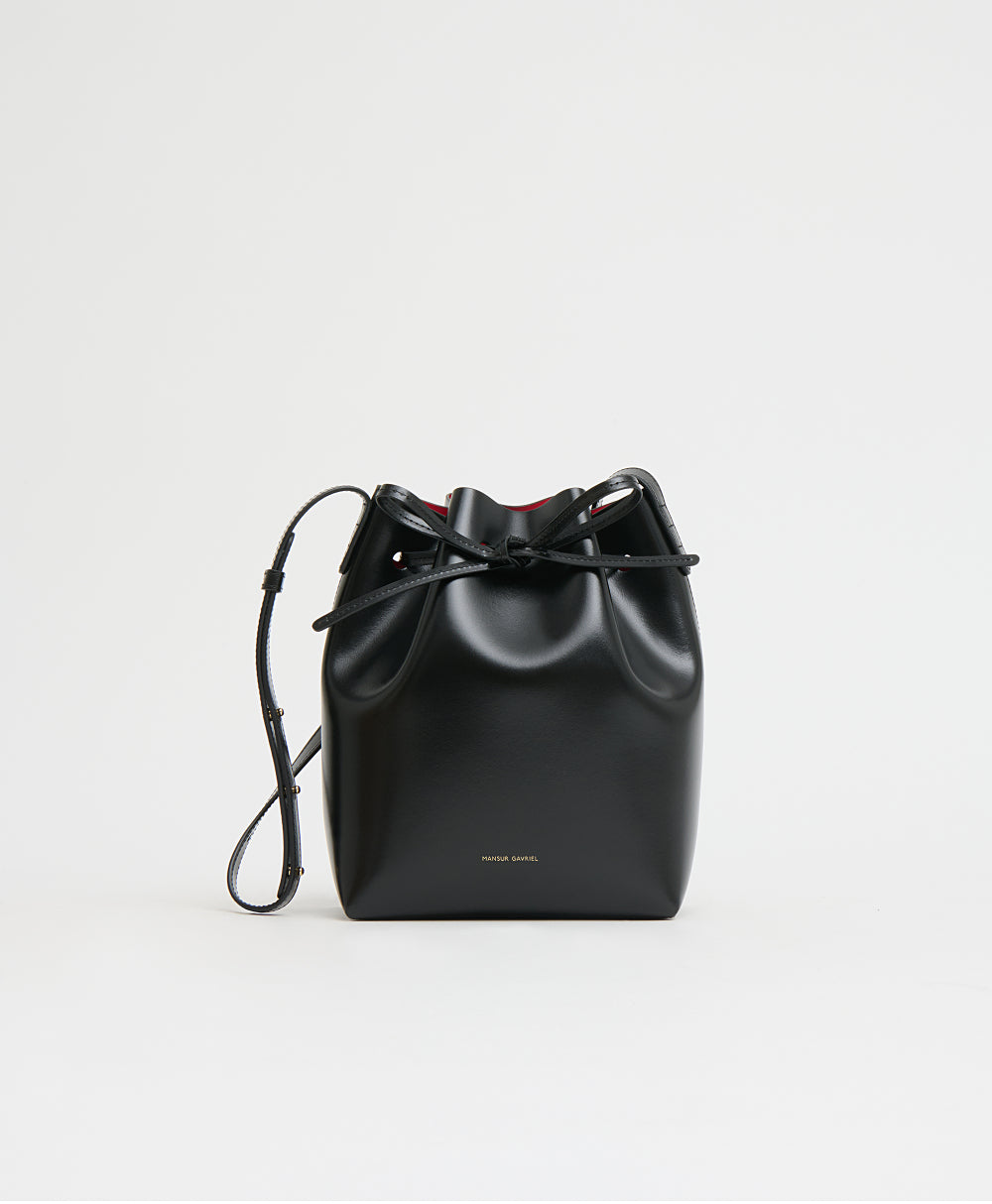 Mini Bucket Bag- Spazzolato/Black/Flamma