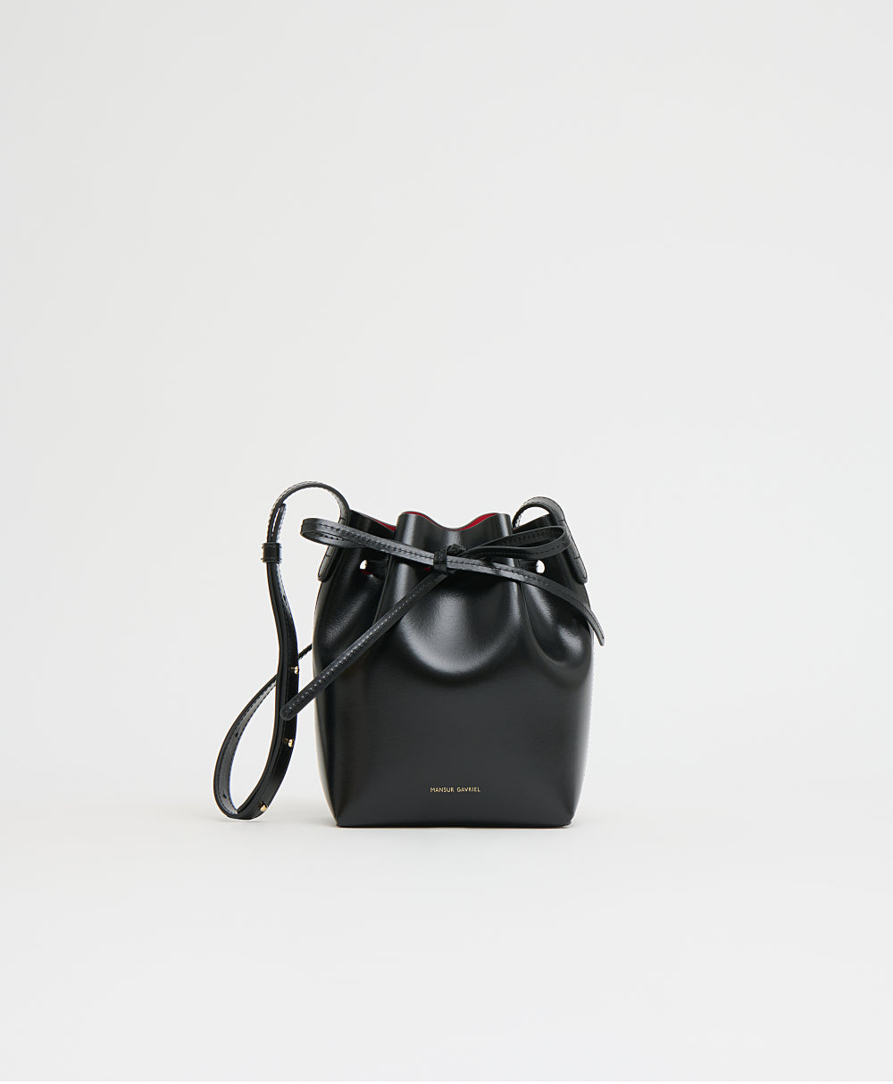 Mini Mini Bucket Bag - Spazzolato/Black/Flamma