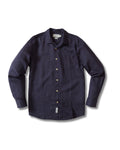 Amalfi Textured Linen Cotton Shirt - Blue Steel
