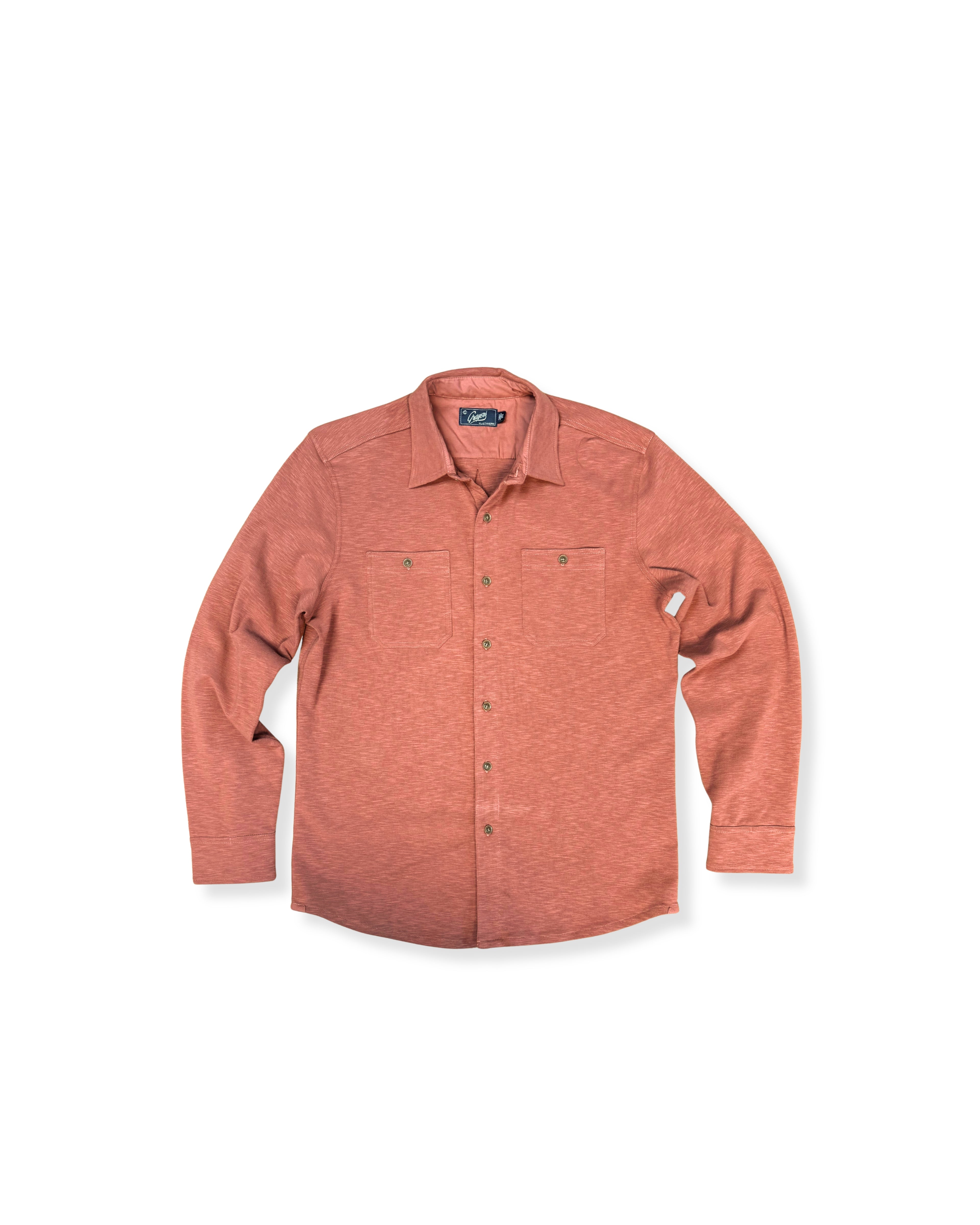 Sueded interlock button front shirt SMP - Faded Red