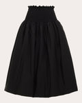 Roma Smocked Cotton-Poplin Midi Skirt