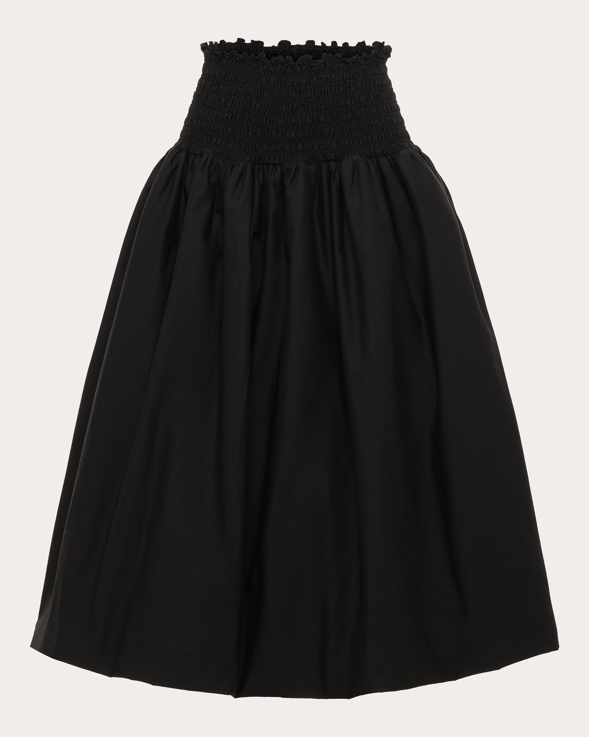 Roma Smocked Cotton-Poplin Midi Skirt