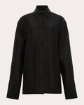 Rekha Embellished Mini Silk Shirt Dress
