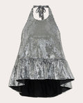Winston Sequin Peplum Halter Top