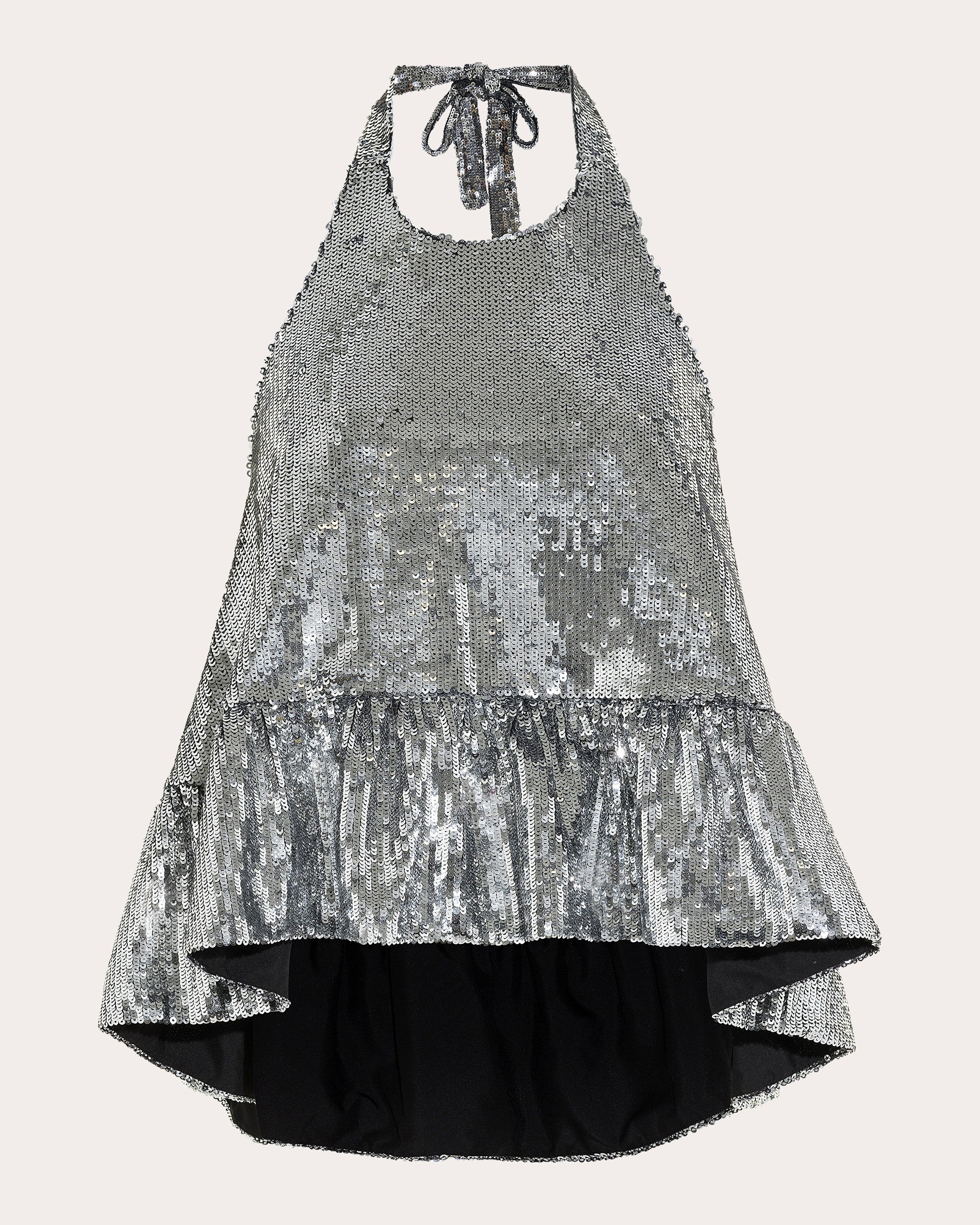 Winston Sequin Peplum Halter Top