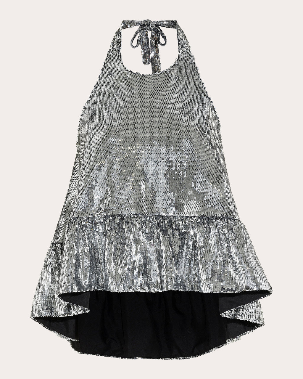 Winston Sequin Peplum Halter Top