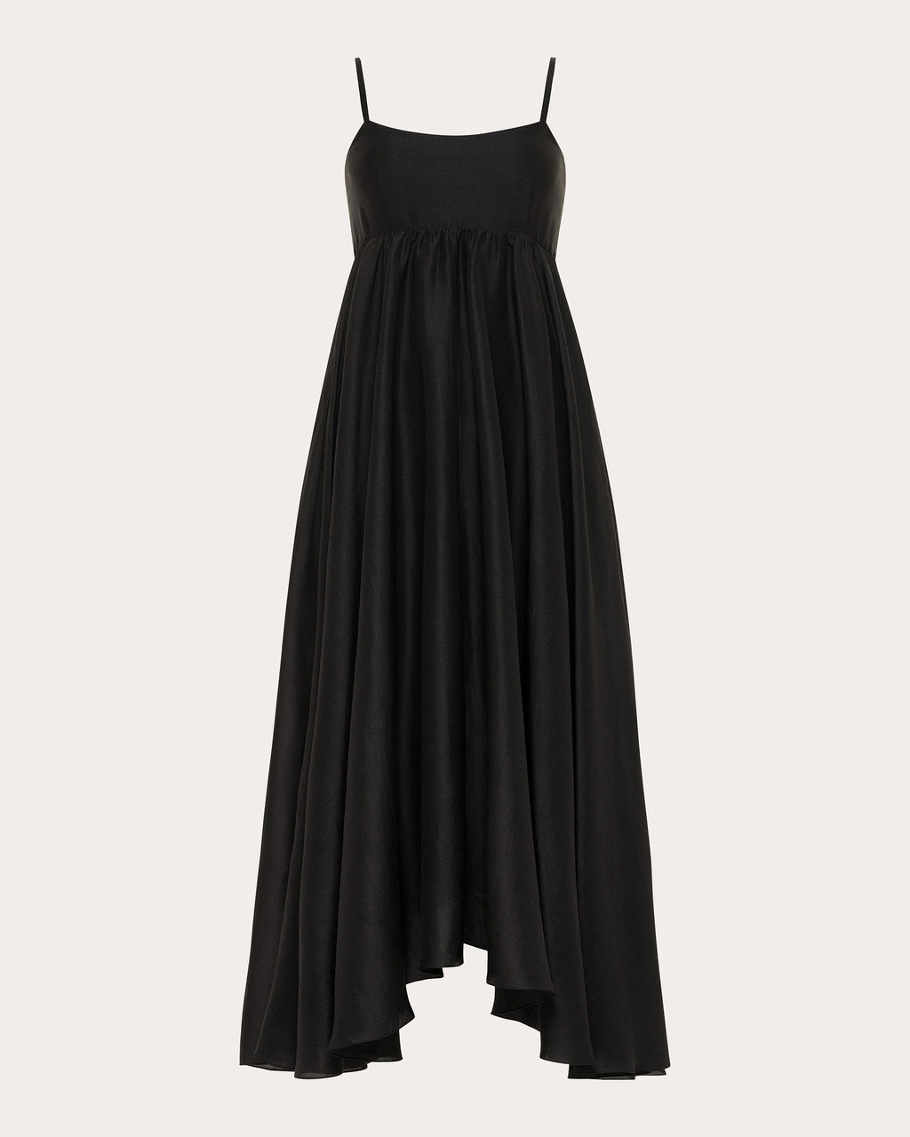 Rachel Gathered-Waist Silk Midi Dress