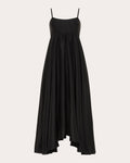 Rachel Gathered-Waist Silk Midi Dress