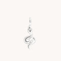 White Topaz Snake Charm 9k White Gold