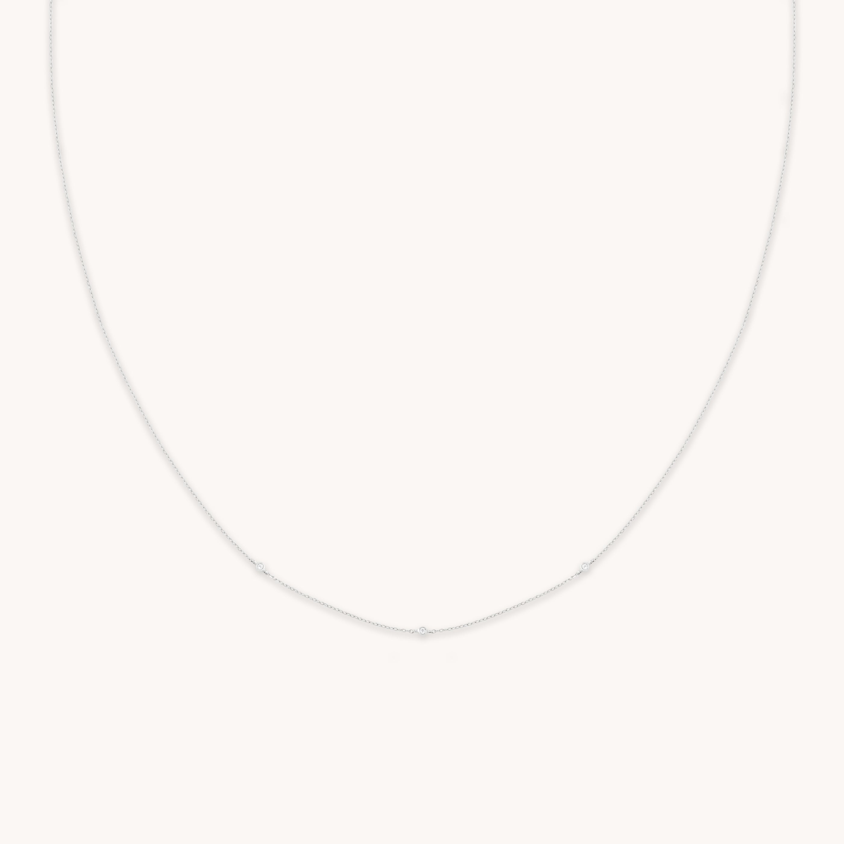 Topaz Charm Necklace in Solid White Gold