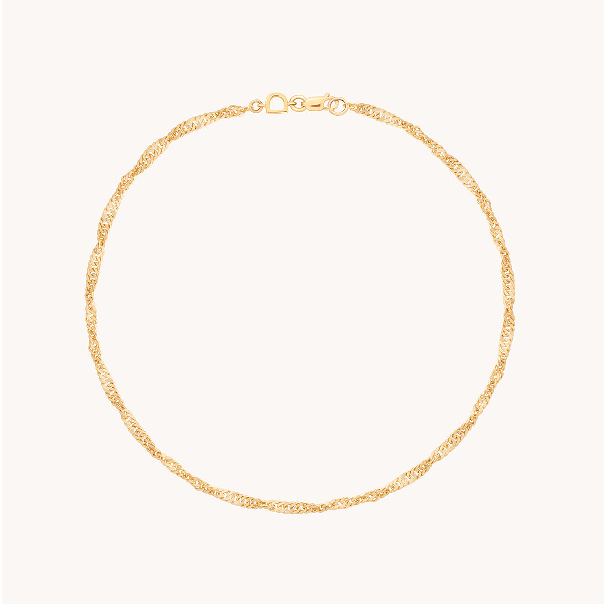 Bold Astrid Story Chain Anklet in Solid Gold