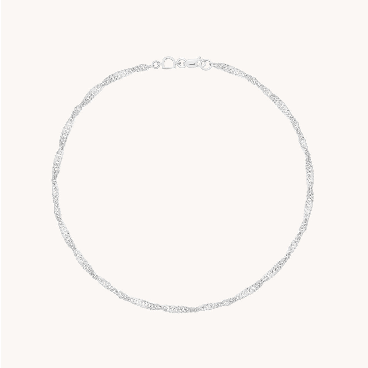 Bold Astrid Chain Anklet in Solid White Gold