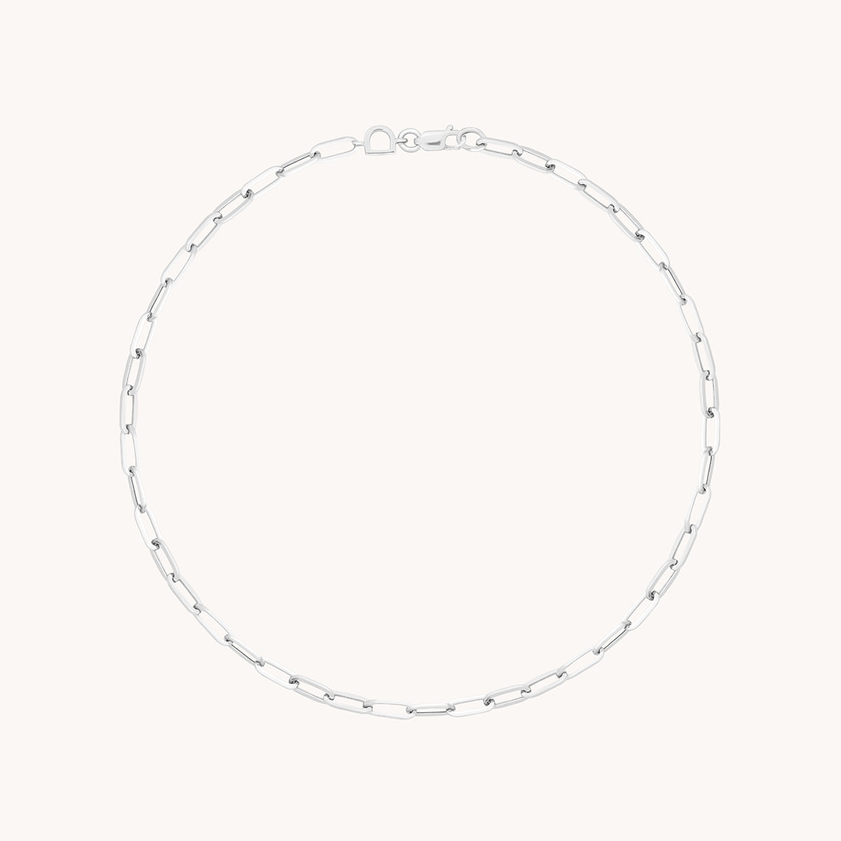 Piccadilly Story Chain Anklet in Solid White Gold