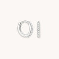 April Birthstone Huggies in Silver with Clear CZ