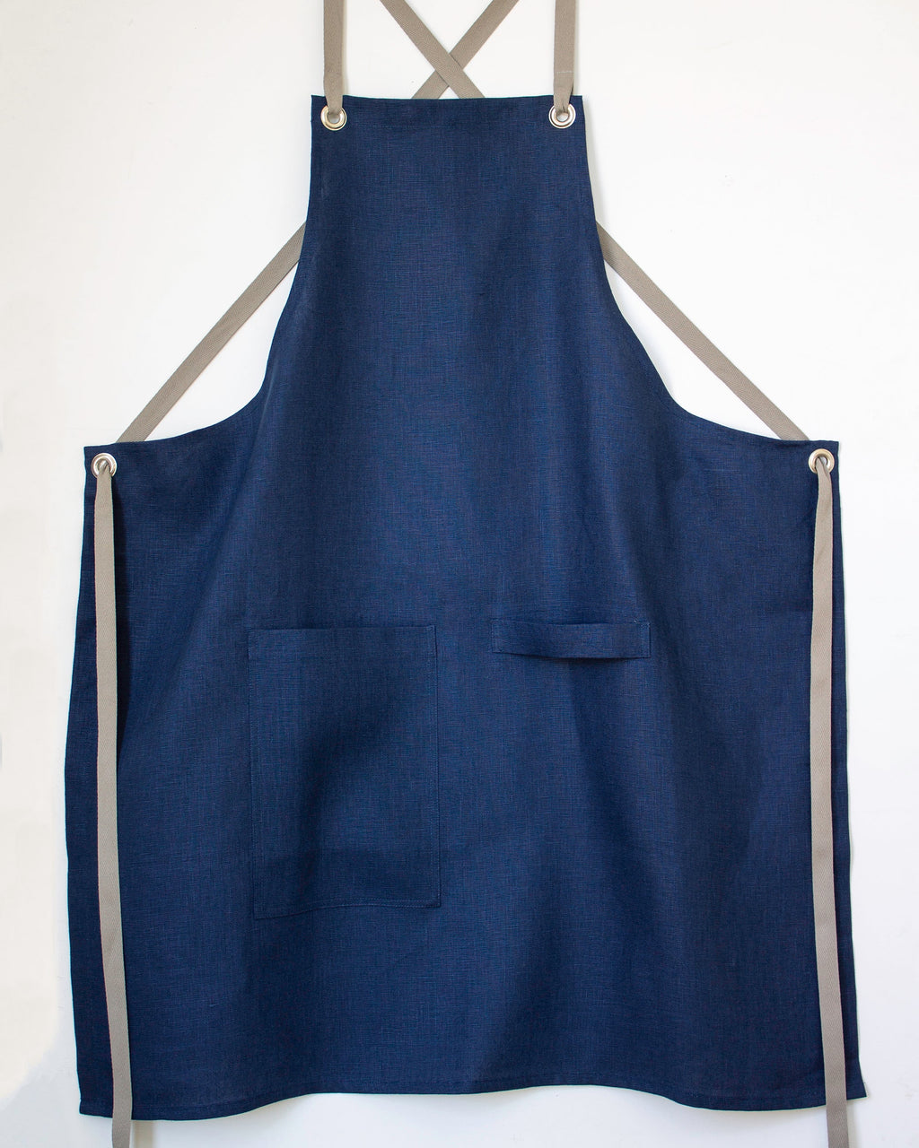 Crossback Linen Apron - Indigo