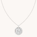Aquarius Bold Zodiac Pendant Necklace in Silver