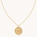 Aquarius Bold Zodiac Pendant Necklace in Gold
