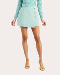 Arden Crepe Hardware Wrap Mini Skort