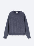 FALLING LETTERS KNIT - WASHED GREY