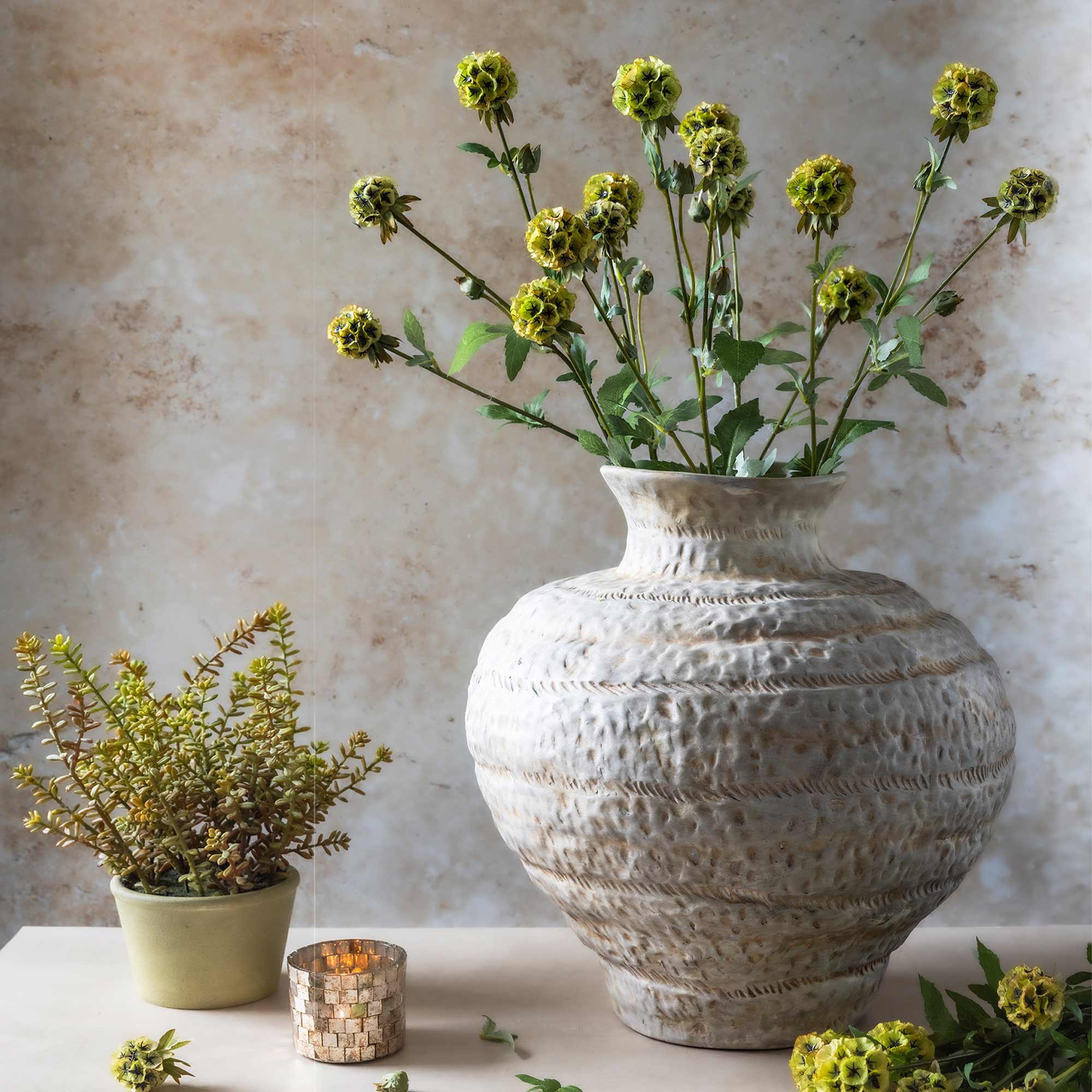 Faux Starflower Scabiosa