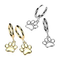 Paw Print Dangle Cuff Earrings