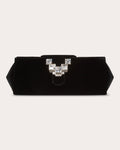Anthea Crystal-Embellished Velvet Clutch