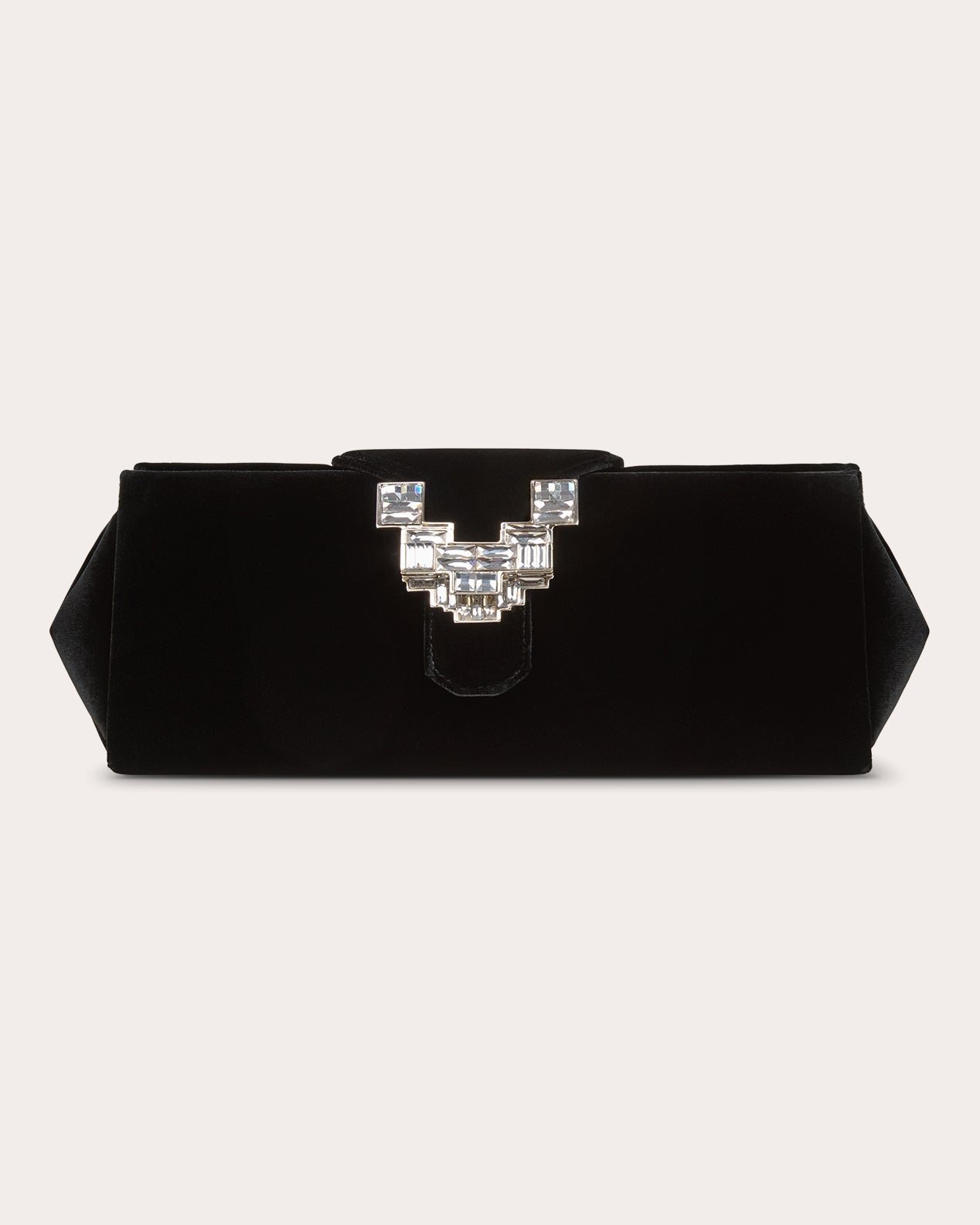 Anthea Crystal-Embellished Velvet Clutch