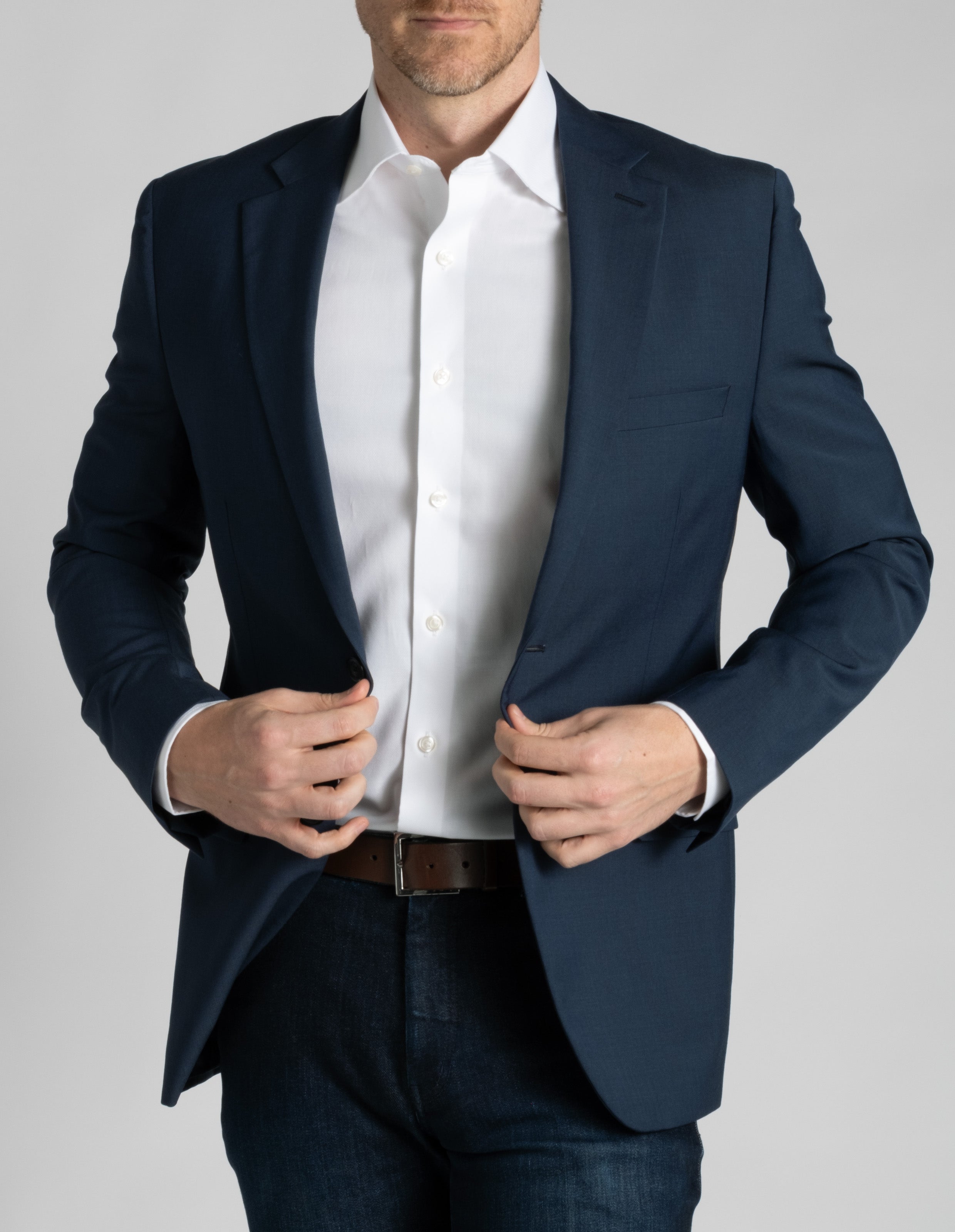Stretch Wool Sport Coat - Navy