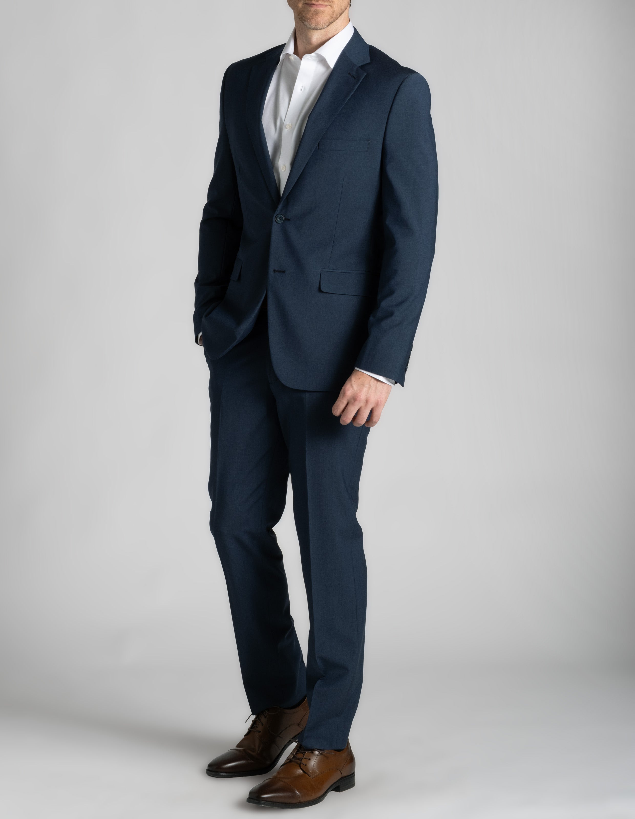 Stretch Wool Suit - Navy