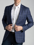 Classic Wool Check Sport Coat - Blue Grey Gingham