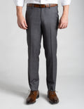Super 110s Wool Dress Pant - Soft Grey Overcheck