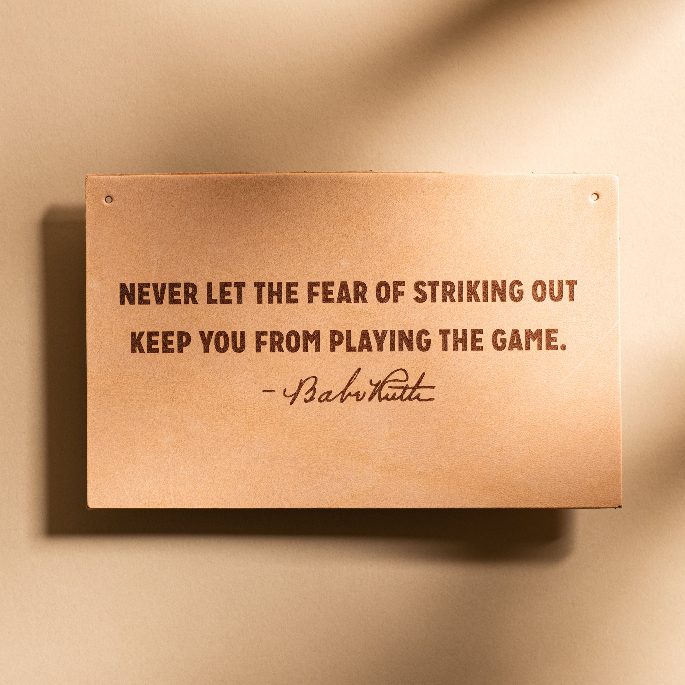 Babe Ruth Leather Sign