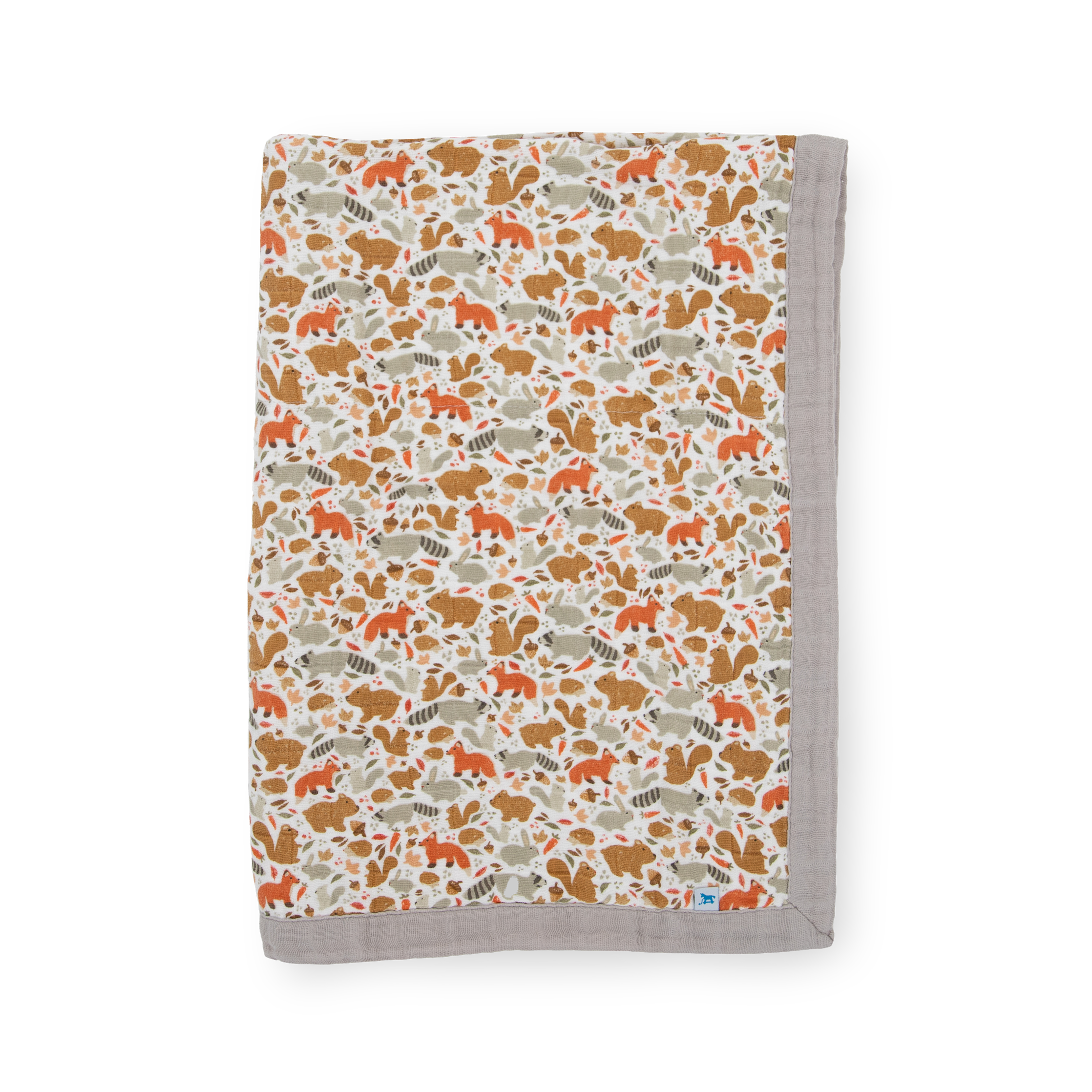 Cotton Muslin Baby Quilt - Fall Friends