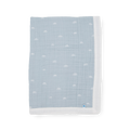 Cotton Muslin Baby Quilt - Blue Rainbow