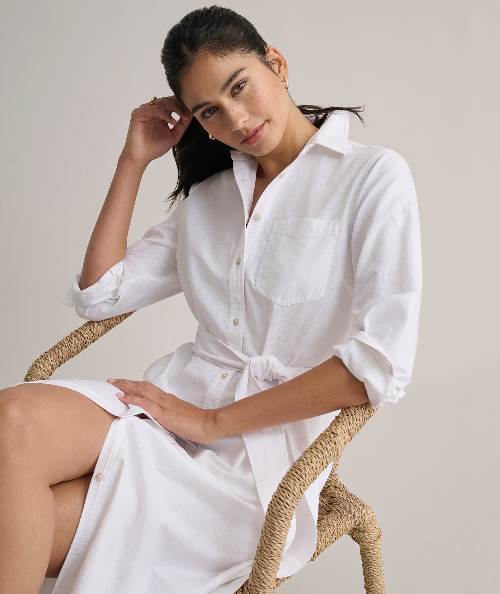 Cotton Oxford Relaxed Bailey Shirt Dress
