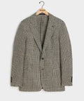 Italian Linen-Silk Sport Coat in Cream Glen Plaid