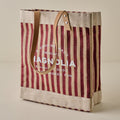 Magnolia Burgundy Stripe Market Tote