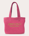Mini Nantucket Embroidered Raffia Tote