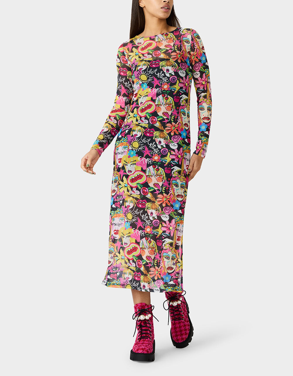 BETSEY'S ART DRESS BLACK MULTI