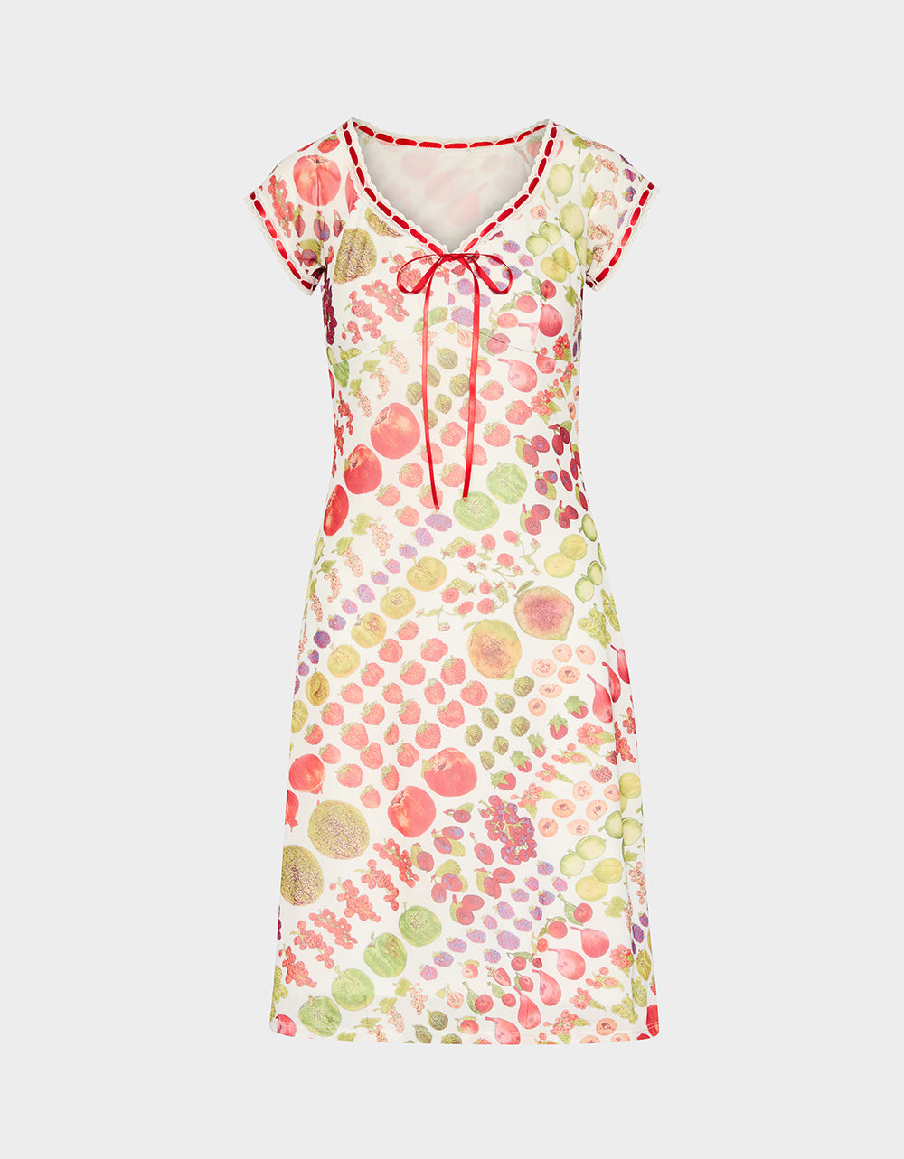 BETSEY'S FRUIT DRESS WHITE MULTI