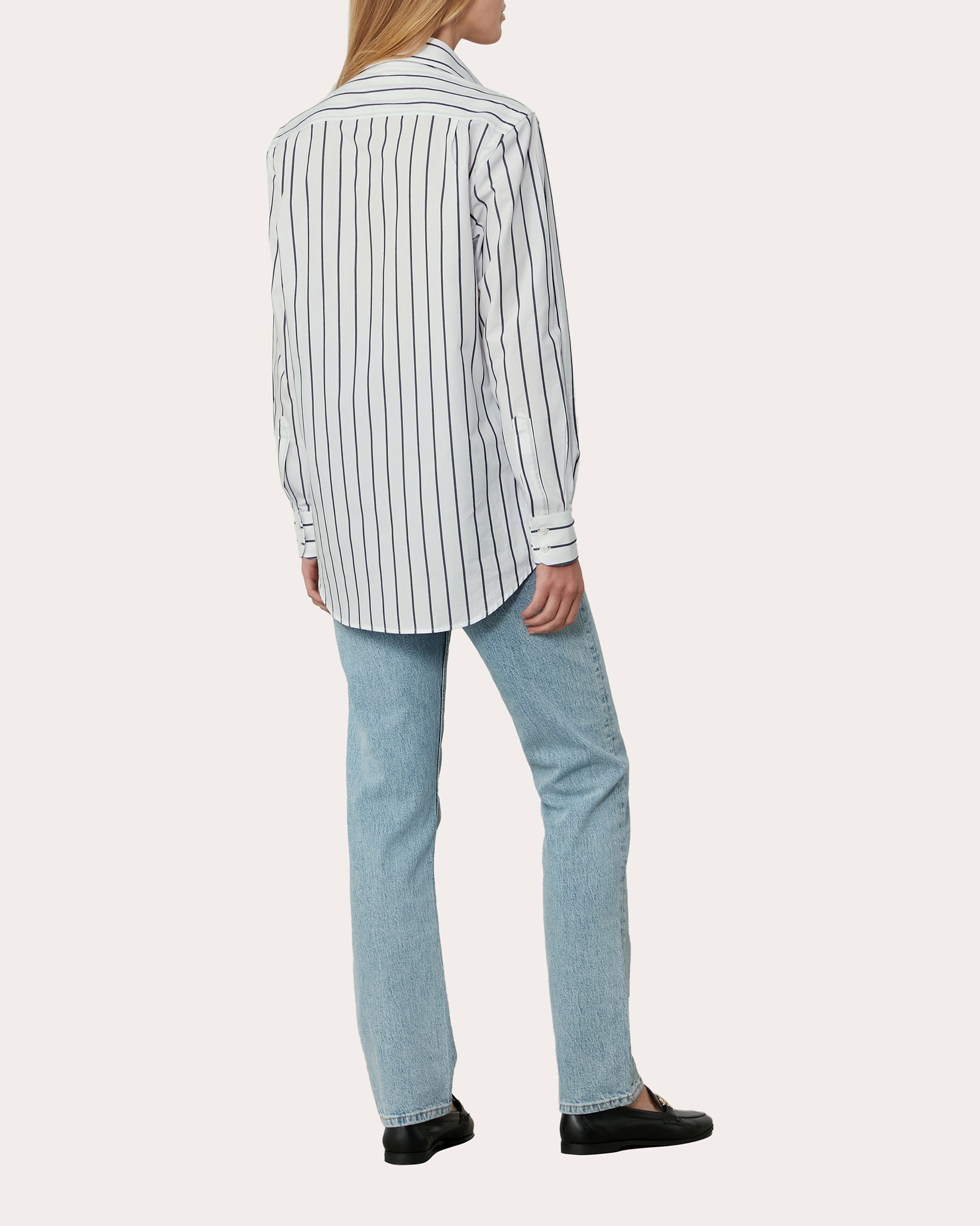 The Boyfriend Cotton-Poplin Striped Shirt