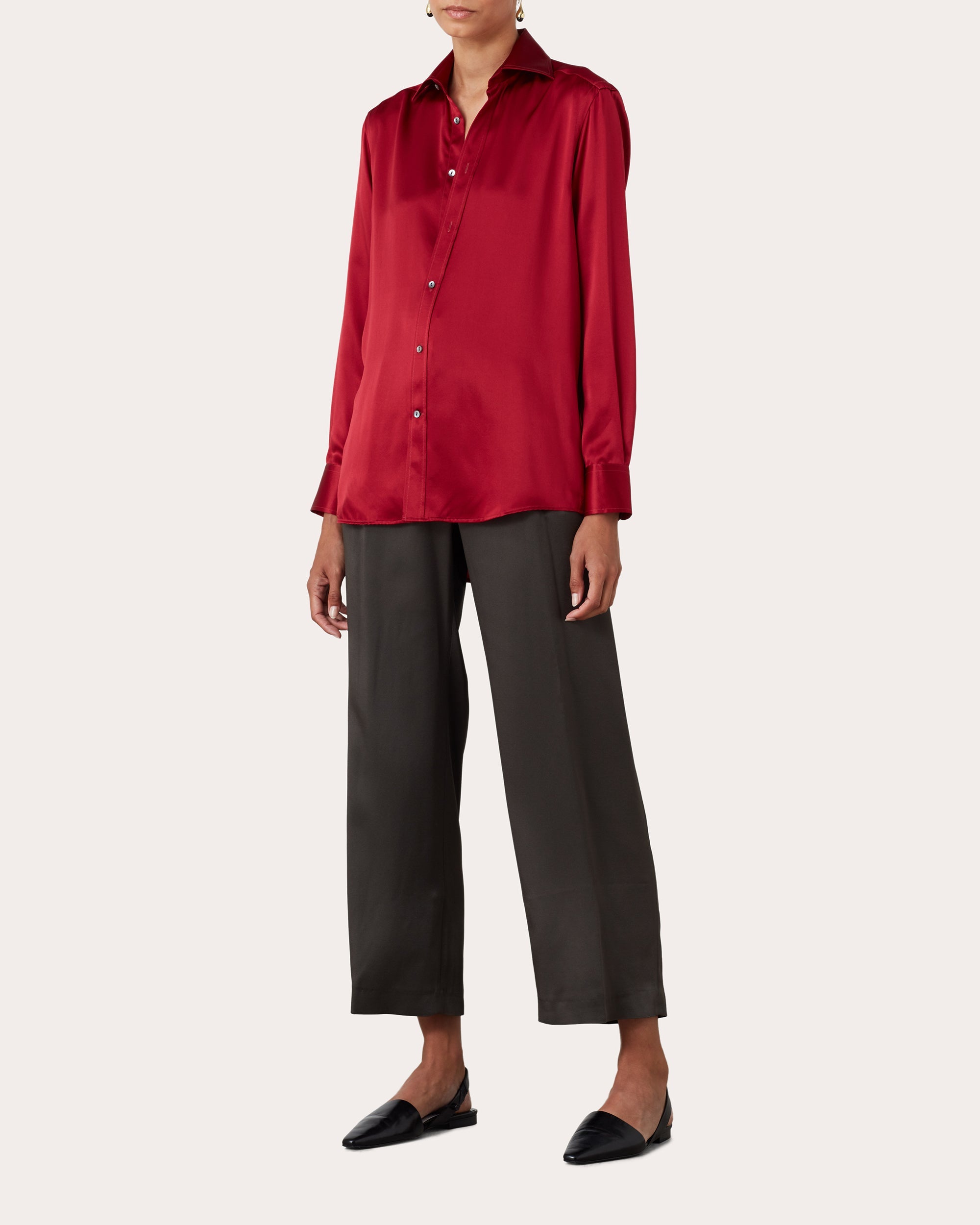 The Boyfriend Silk-Satin Shirt