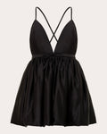 Martine Satin Bubble-Hem Mini Dress